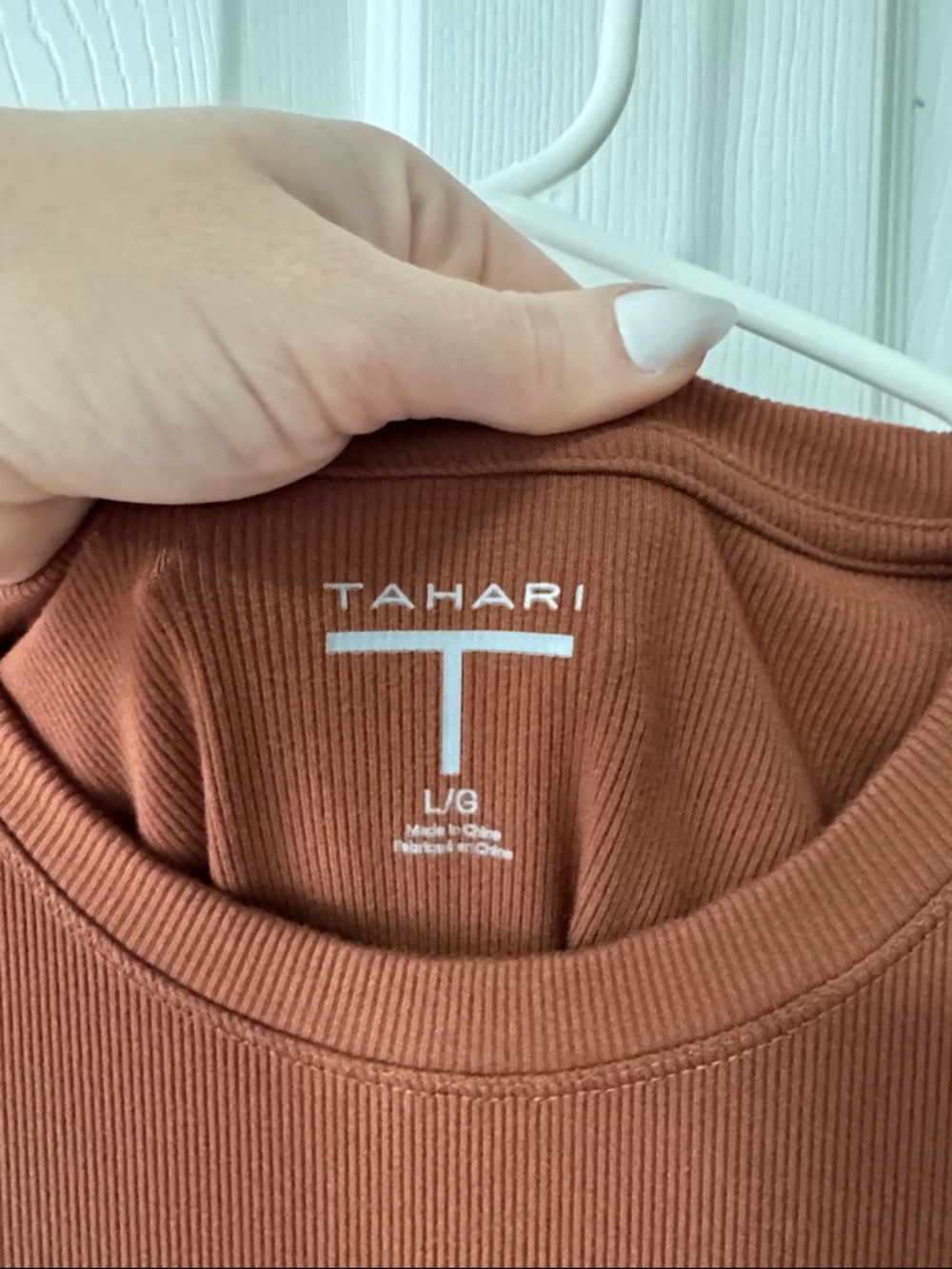 Tahari Classic Crewneck Short Sleeve Top - Rust - Picture 2 of 2